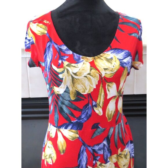 Lascana Venus Red Tropical Floral Dress Size 6 EUC - Picture 3 of 6